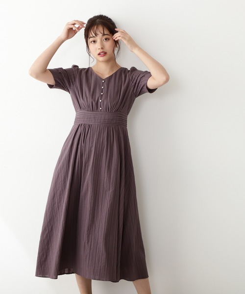 「PROPORTION BODY DRESSING」 半袖ワンピース SMALL ダークグレー レディース_画像4