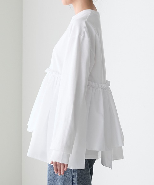 「BONLECILL」 長袖カットソー FREE オフホワイト レディース_画像3