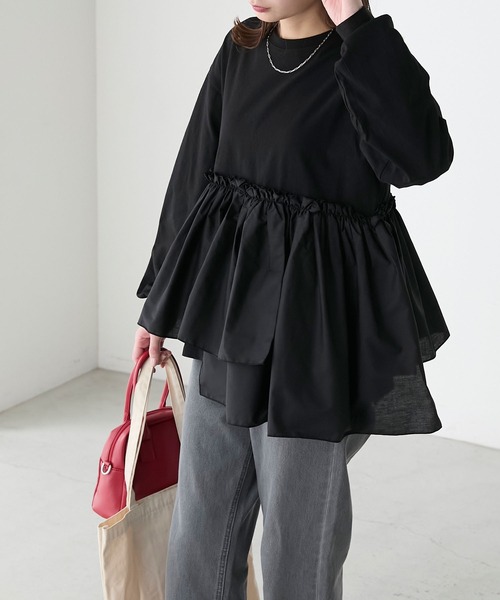 「BONLECILL」 長袖カットソー FREE オフホワイト レディース_画像9