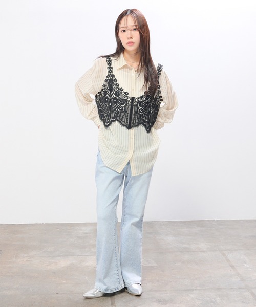 sheller レース ビスチェ【新品未使用】【シェリエ】 Honeys（ハニーズ） キャミソール モチーフレースビスチェ : ZOZOTOWN
