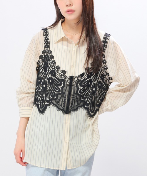 sheller レース ビスチェ【新品未使用】【シェリエ】 Honeys（ハニーズ） キャミソール モチーフレースビスチェ : ZOZOTOWN