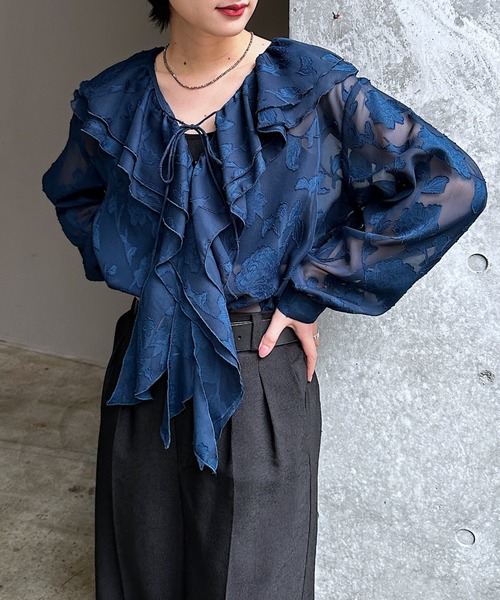 PAGEBOY（ページボーイ） ブラウス シャツ シアーレースジャガード