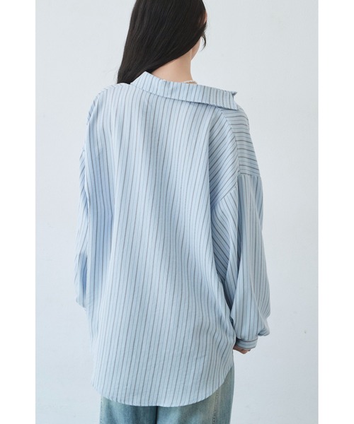 ANF.MUU ブラウス シャツ ボリュームスリーブストライプシャツ