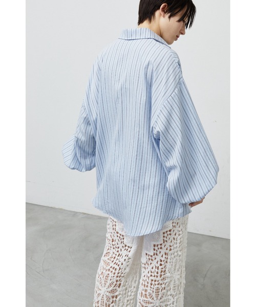 ANF.MUU ブラウス シャツ ボリュームスリーブストライプシャツ