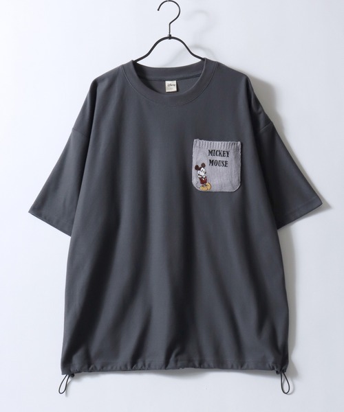 Disney（ディズニー） tシャツ 半袖 ミッキー 梨地 オーバーサイズ