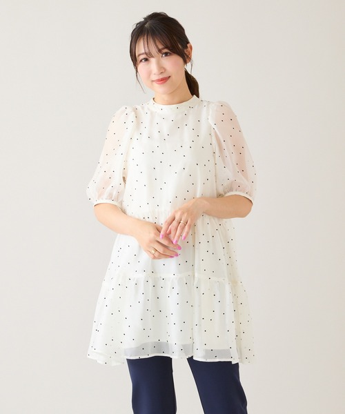 チュニック バックリボンハートフロッキーチュニックの画像