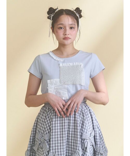 merry jenny（メリージェニー） tシャツ 半袖 パッチワークリメイクtee 