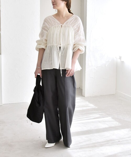 quaranciel リネンシャツ ブラウス シャツ quaranciel:「手洗い可能