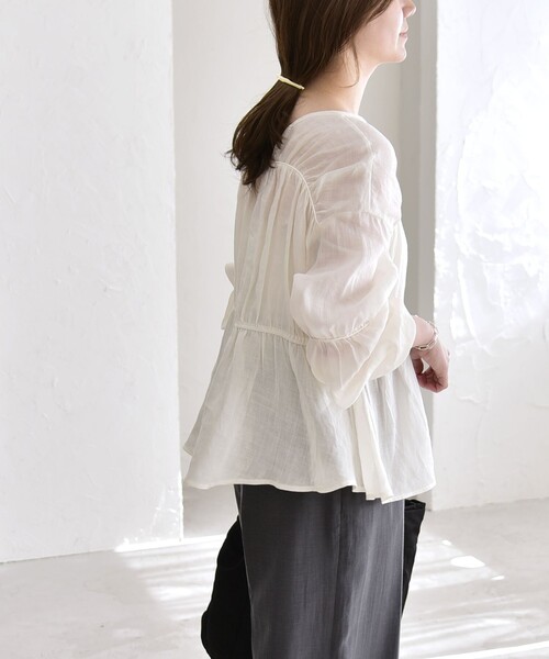 quaranciel リネンシャツ ブラウス シャツ quaranciel:「手洗い可能