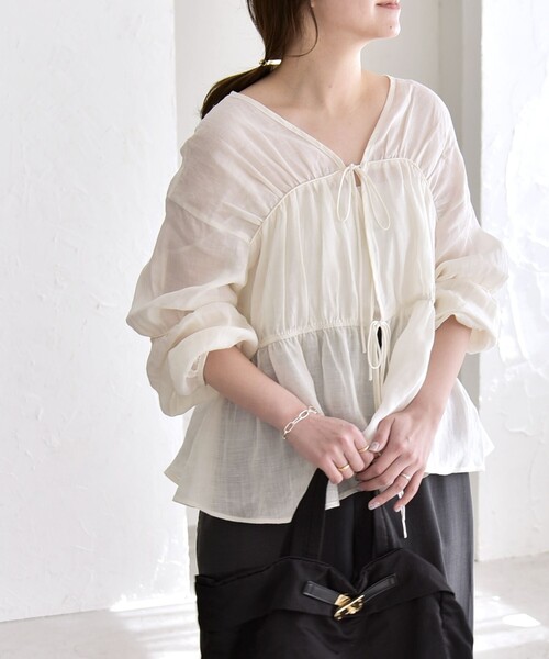 quaranciel リネンシャツ ブラウス シャツ quaranciel:「手洗い可能