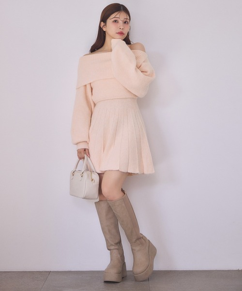「one after another NICE CLAUP」 ニットワンピース SMALL ライトピンク レディース_画像6