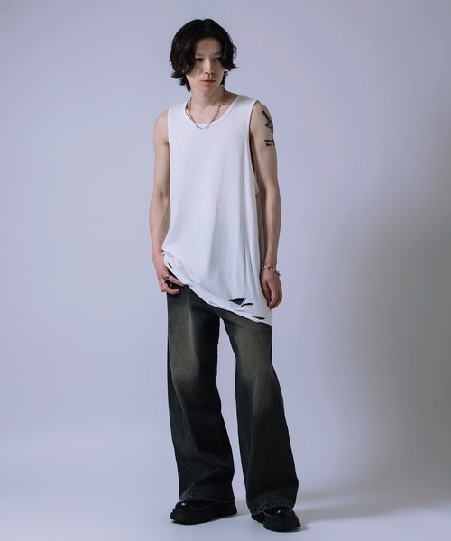 improves（インプローブス） タンクトップ ダメージ加工 ロング丈