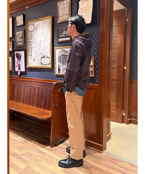 パーカー コットン　マドラス　フーデッドパーカー メンズの画像