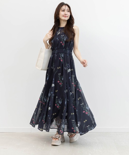 ワンピース 「Botanical Bloom」ボタニカルフラワーシフォンワンピースの画像