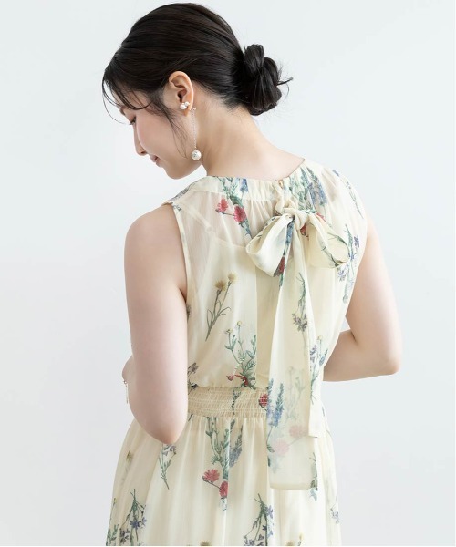 ワンピース 「Botanical Bloom」ボタニカルフラワーシフォンワンピースの画像