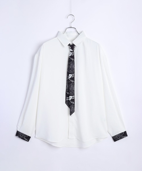 「WESTSEA」 長袖シャツ M ホワイト×ブラック メンズ_画像8