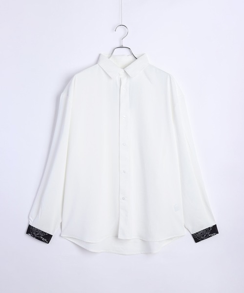 「WESTSEA」 長袖シャツ M ホワイト×ブラック メンズ_画像9