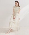 ワンピース 半袖 「洗える」シアーチェック ワ...の詳細画像1