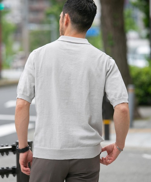 「URBAN RESEARCH ROSSO MEN」 半袖ニット MEDIUM チャコールグレー メンズ_画像4