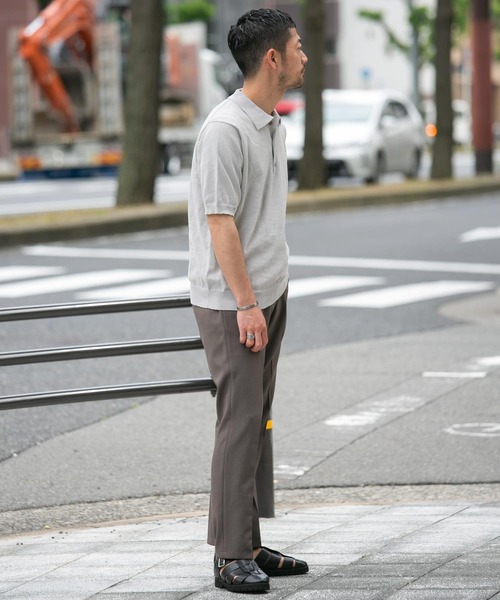 「URBAN RESEARCH ROSSO MEN」 半袖ニット MEDIUM チャコールグレー メンズ_画像9