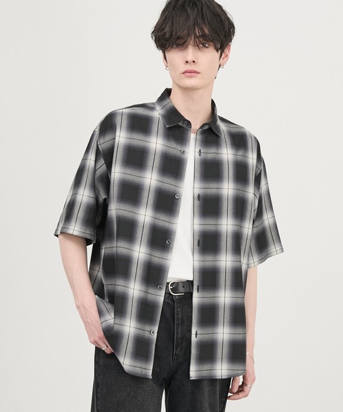 CLESTTE オンブレチェック 半袖シャツ CIYOT シャツ 半袖 「CIYOT」オンブレチェック コンフォート