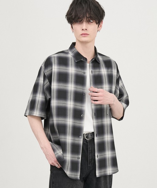 CIYOT シャツ 半袖 「CIYOT」オンブレチェック コンフォート