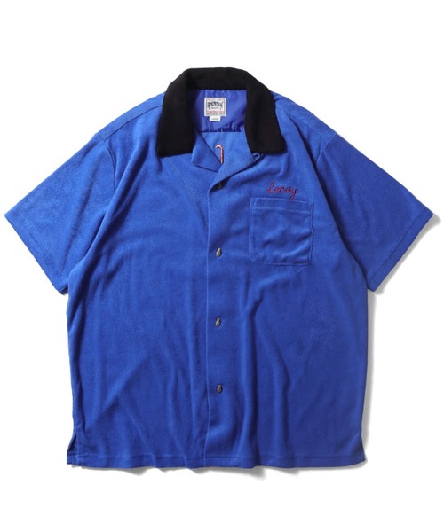 新品タグ付き＊HOUSTON パイルボーリングシャツ ブルー M HOUSTON（ヒューストン） シャツ パイルボーリングシャツ（LUDER'S