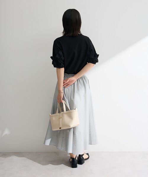 Green Parks（グリーンパークス） ロング スカート 表面感タックフレア