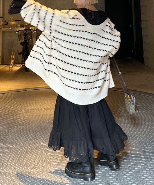 「Alley by w closet」 ニットカーディガン FREE ホワイト系その他 レディース_画像4