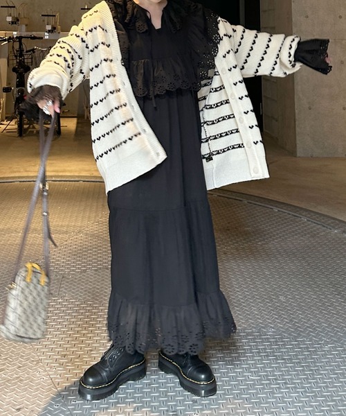 「Alley by w closet」 ニットカーディガン FREE ホワイト系その他 レディース_画像8