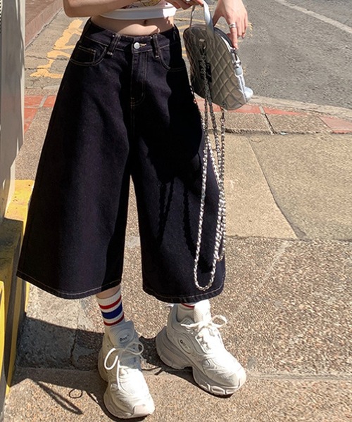 DAY CLOSET ハーフパンツ ワイドパンツ ジーンズ デニム デニムパンツ