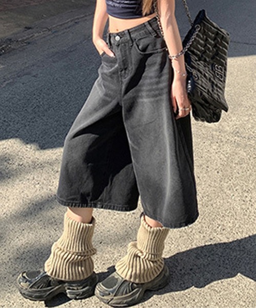 DAY CLOSET ハーフパンツ ワイドパンツ ジーンズ デニム デニムパンツ