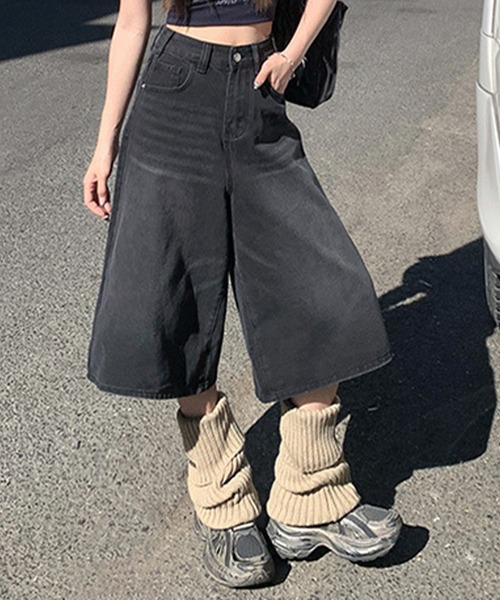 DAY CLOSET ハーフパンツ ワイドパンツ ジーンズ デニム デニムパンツ