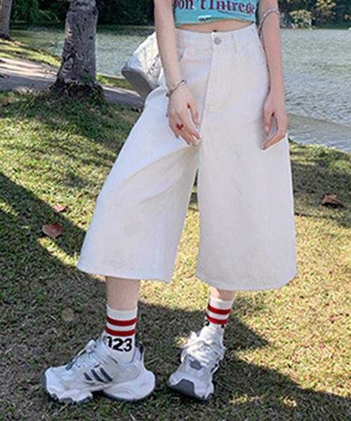 DAY CLOSET ハーフパンツ ワイドパンツ ジーンズ デニム デニムパンツ