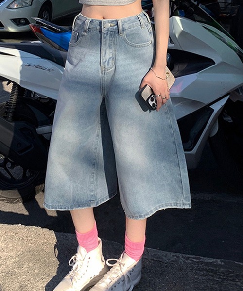 DAY CLOSET ワイドパンツ ハーフパンツ ジーンズ デニム デニムパンツ