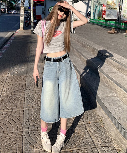 DAY CLOSET ハーフパンツ ワイドパンツ ジーンズ デニム デニムパンツ