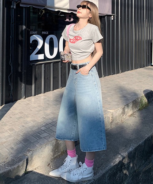 DAY CLOSET ハーフパンツ ワイドパンツ ジーンズ デニム デニムパンツ