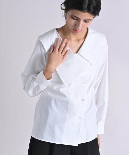 「RAW FUDGE」 「anside」長袖ブラウス M オフホワイト レディース_画像7