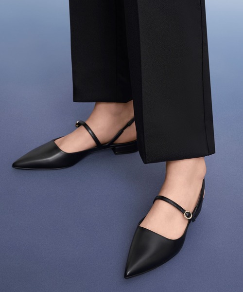 「CHARLES & KEITH」 フラットサンダル 23cm ブラック レディース_画像2