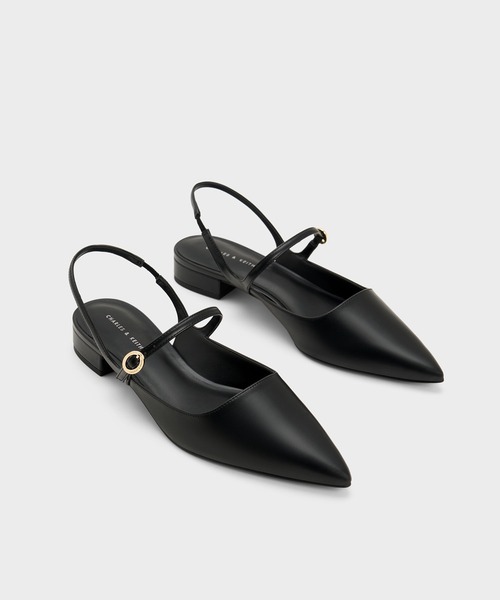 「CHARLES & KEITH」 フラットサンダル 23cm ブラック レディース_画像3