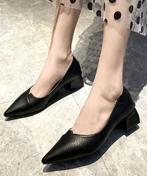 STYLEBLOCK（スタイルブロック） パンプス チャンキーヒールポイン