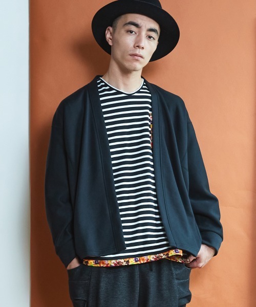 rehacer カーディガン : Hemline Wide Dolman Cardigan Made in