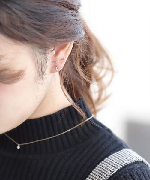 ANEMONE（アネモネ） ピアス 3連ジルコニアのベーシックピアス「10金 
