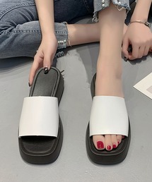 オフィチーネクリエイティブ厚底サンダル フラット スクエアトゥ 37