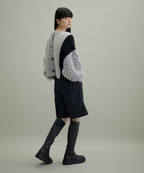ADAM ET ROPE' カーディガン 【WEB限定・2WAY】パッチワーク