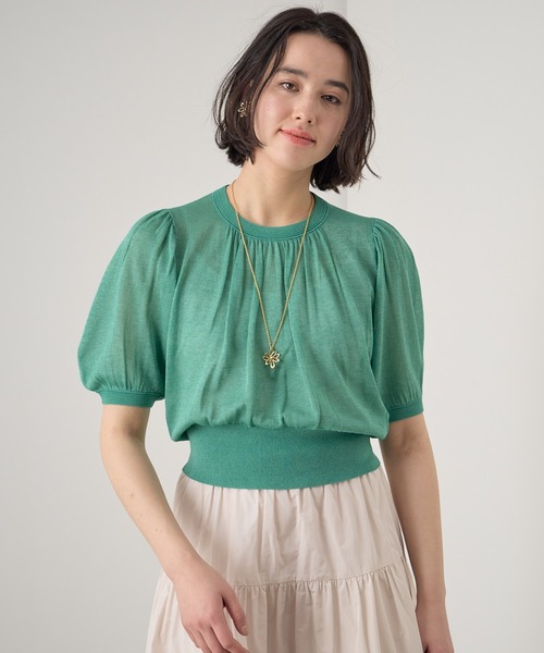 ANAYI コットン天竺パフスリーブプルオーバー 38 ANAYI ニット セーター シアーレーヨン天竺パフ プルオーバー