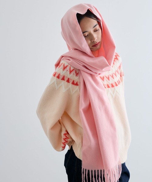 Ｃｅｌｉｎｅ　ピンク　マフラー　130×64ｃｍ（51.18×25.20 inch） ウール　送料無料 セリーヌ Celine ピンク マフラー 130×64cm（51.18×25.20 inch