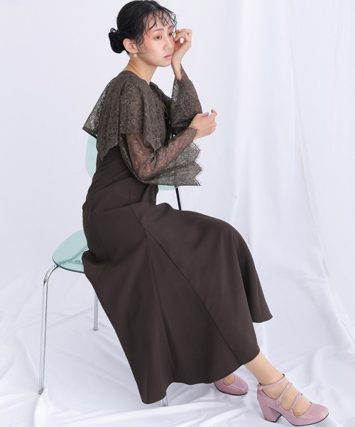 atlo（アトロ） ドレス 結婚式 パーティー ドレス ミモレ丈 と 袖あり