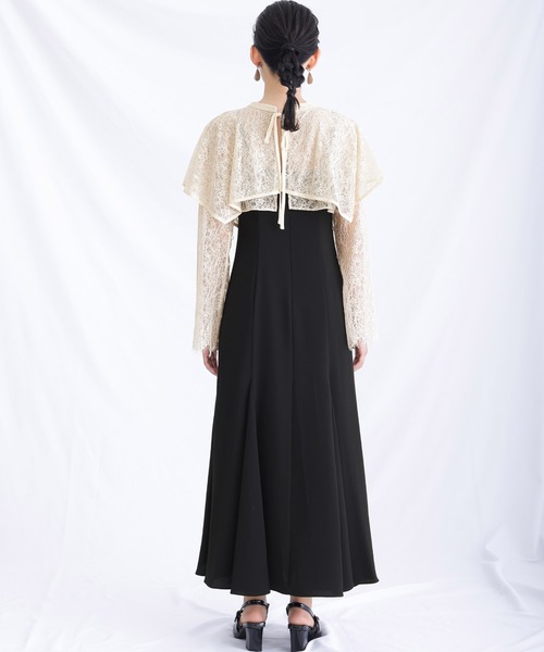 atlo（アトロ） ドレス 結婚式 パーティードレス ミモレ丈と袖あり