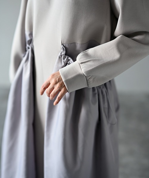 ワンピース サイド ドローコードポケット ワンピース ワンピース サイド ドローコードポケット